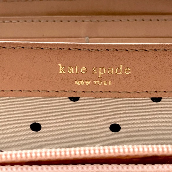 Kate Spade New York Wellesley Neda Long Continentl Saffino Leather Wallet Silver - Picture 4 of 8